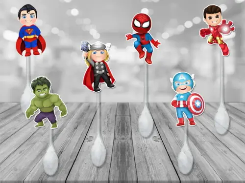 colherzinhas decoradas vingadores baby