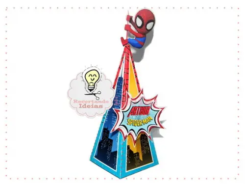 Cone Quadrado Homem Aranha