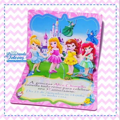 Convite Pop Up Princesas