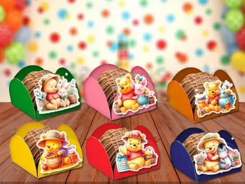 Forminhas Ursinho Pooh Aquarela - 100 Unidades