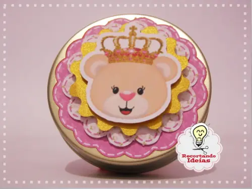 Latinha Luxo Ursa Princesa
