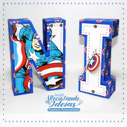 Letras 3d Capitão América