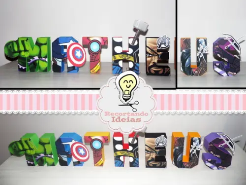 Letras 3D - Os vingadores