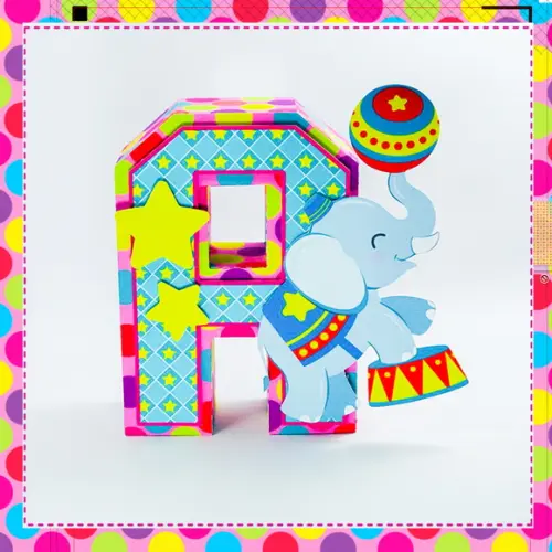 Letras 3d circo rosa