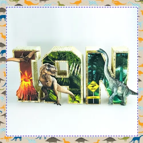Letras 3d dinossauros - Jurassic Park e World