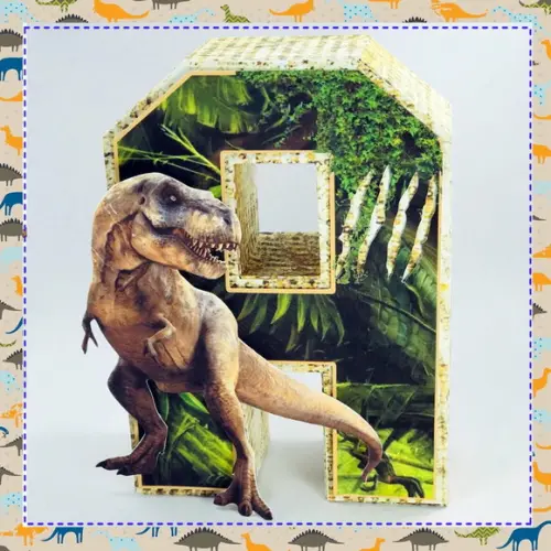 Letras 3d dinossauros - Jurassic Park e World