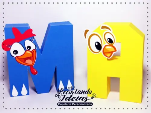 Letras 3D Galinha Pintadinha