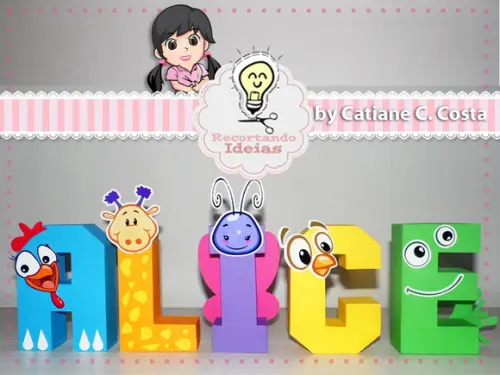 Letras 3d galinha pintadinha