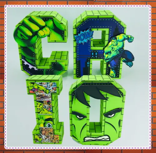 Letras 3D Hulk