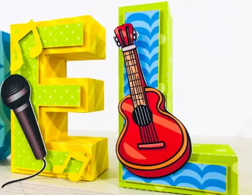Letras 3d instrumentos musicais