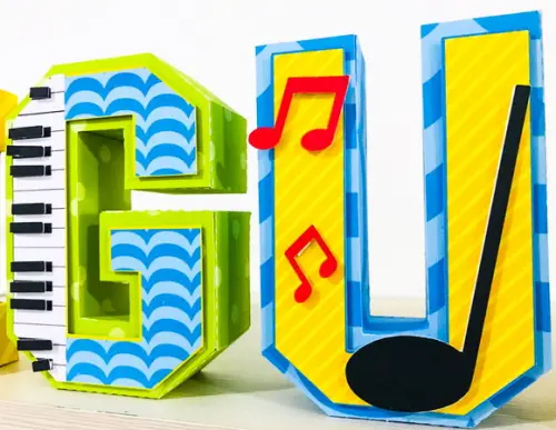 Letras 3d instrumentos musicais
