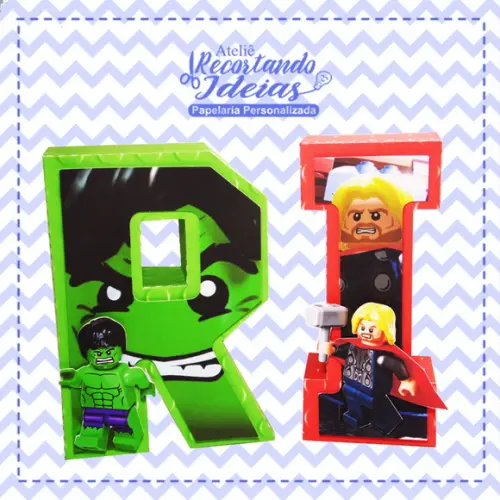 Letras 3d Lego Vingadores