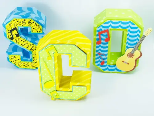 Letras 3d musicas instrumentos e notas musicais