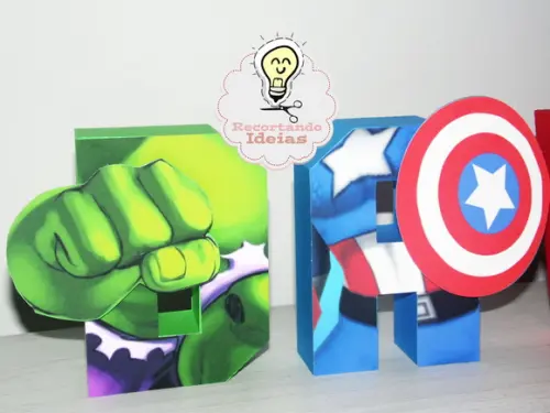 Letras 3D Os Vingadores