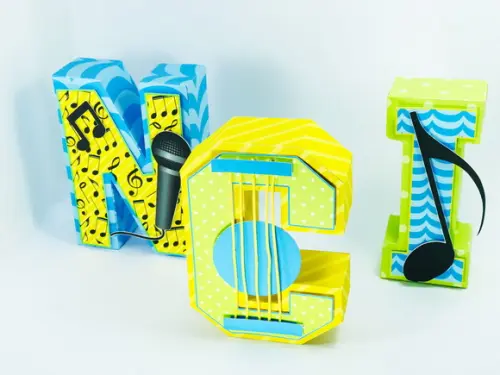 Letras 3d musicas instrumentos e notas musicais