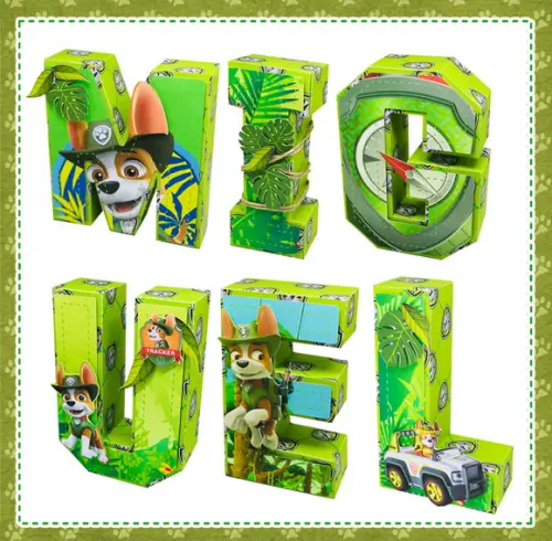 Letras 3d Patrulha Canina Tracker - Selva