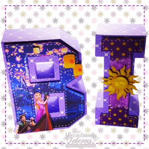 Letras 3d Rapunzel - Enrolados