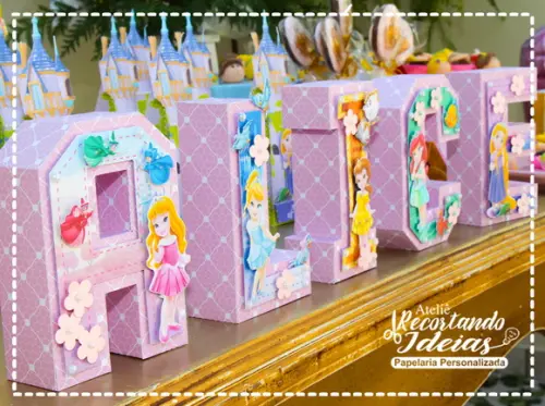 Letras 3d Princesas