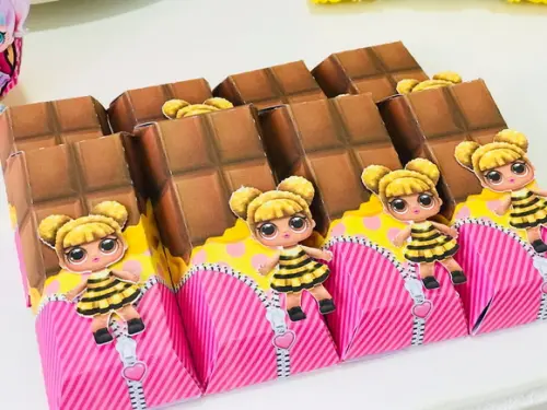lol confeitaria - caixinha barra de chocolate lol