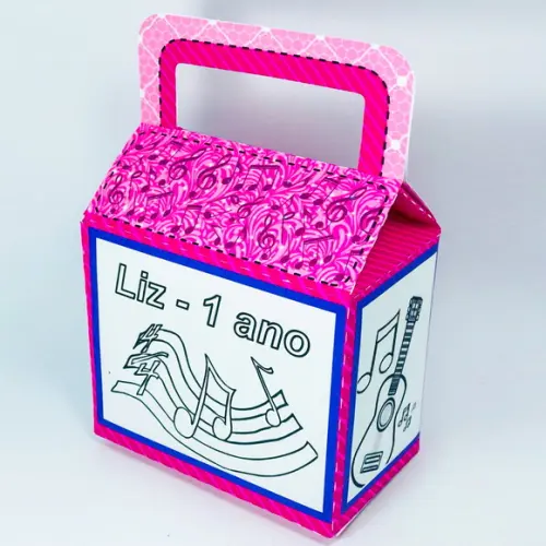 Maletinha com suporte para giz de cera para colorir - Música
