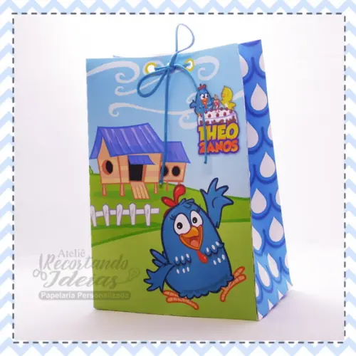 Sacola lembrança da galinha pintadinha