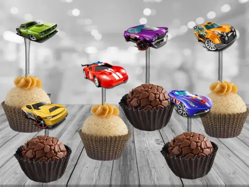 Topper carrinhos - 100 unidades