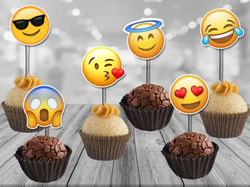 Topper Emoji - 100 unidades