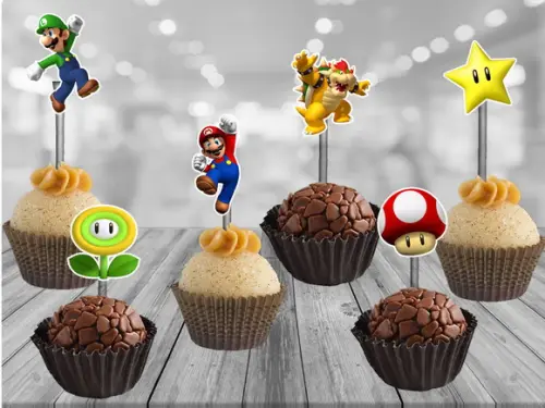 Topper Super Mario - 100 unidades