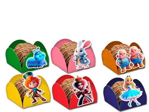Forminhas para Doces Alice no País das Maravilhas