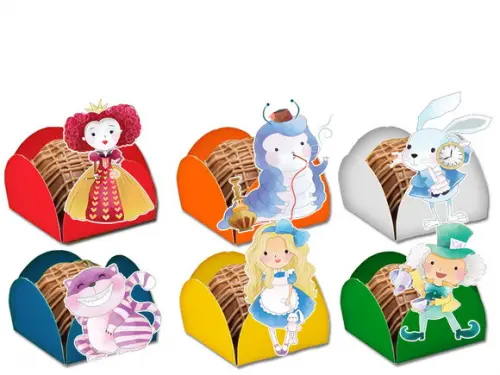 Forminhas para Doces Alice no País das Maravilhas Aquarelado