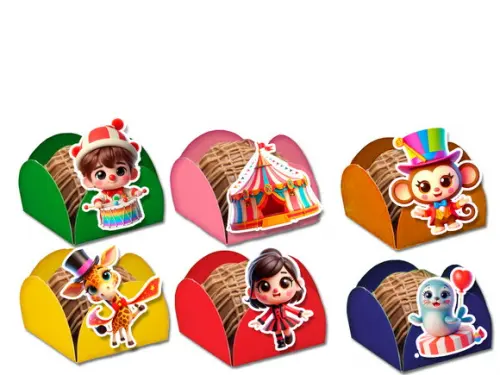 Forminhas para Doces Circo Palhaço 3d