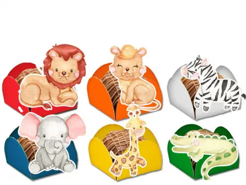 Forminhas para Doces Safari Aquarelado