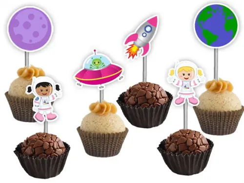 Topper para Docinhos Astronauta Menina