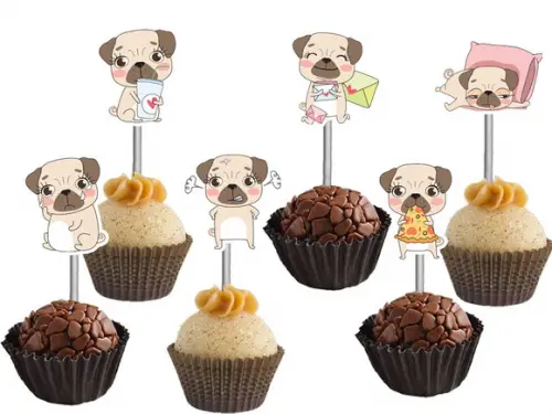 Topper para Docinhos Cachorrinhos Pug