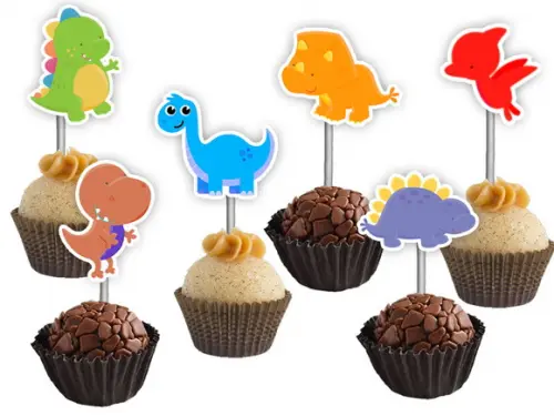 Topper para Docinhos Dinossauros Cute