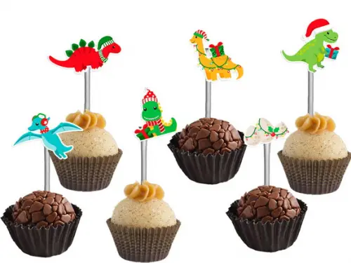 Topper para Docinhos Dinossauros Cute Natal