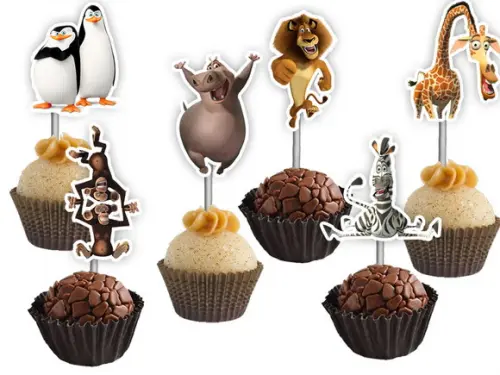 Topper para Docinhos Madagascar