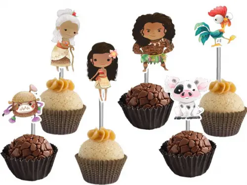 Topper para Docinhos Moana Aquarelado