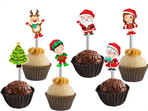 Topper para Docinhos Natal Aquarela