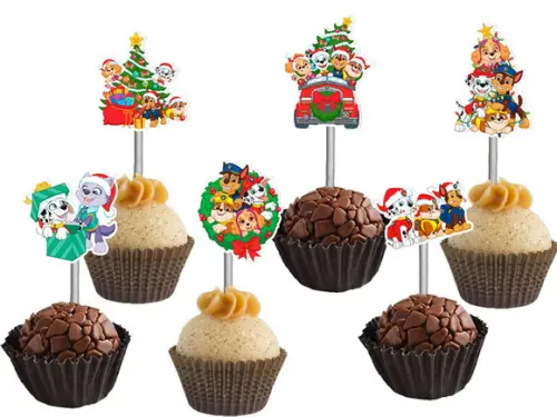 Topper para Docinhos Patrulha Canina Natal