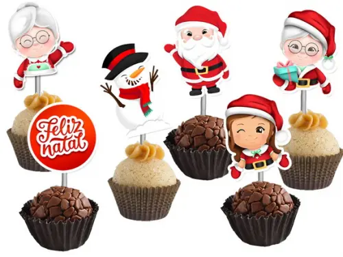 Topper para Docinhos Papai Noel Natal