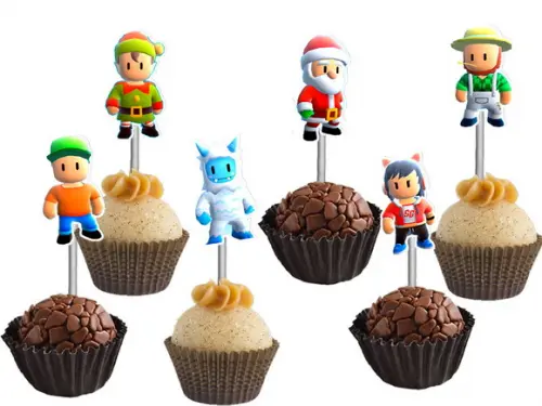 Topper para Docinhos Stumble Guys de Natal
