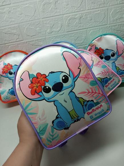 Mochilinha Personalizada Stitch e Angel