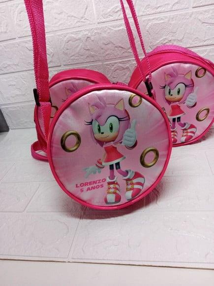 Bolsinha Cantil Redonda Personalizada Amy Sonic