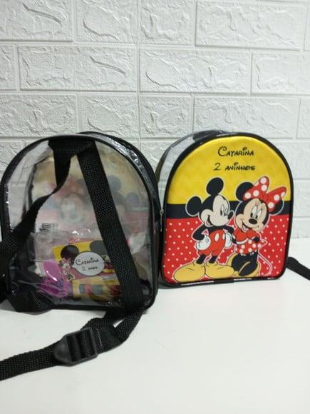 Mochilinha Personalizada Transparente c/ Meio Mickey