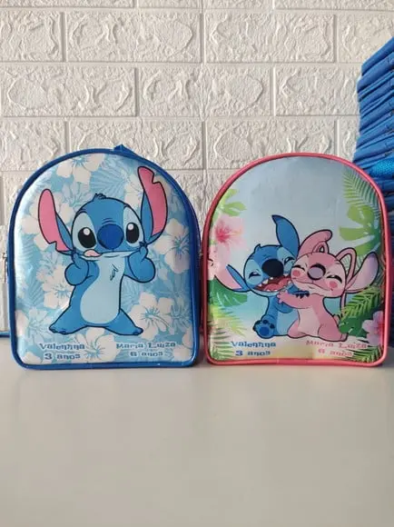 Mochilinha Personalizada Stitch e Angel