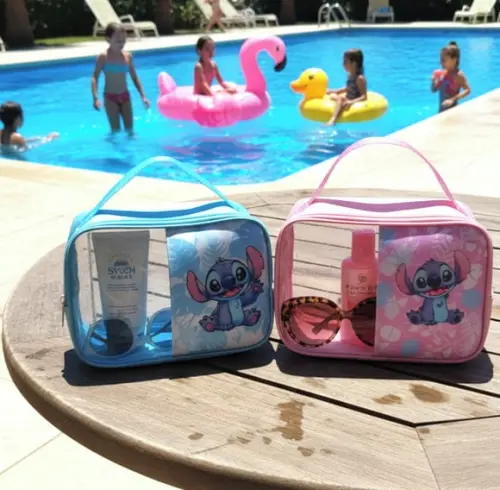Bolsa Retangular com Visor Costas Transparente Stitch Angel