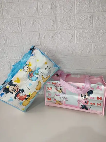 Mini Mala Personalizada Mickey e Minnie Aquarela