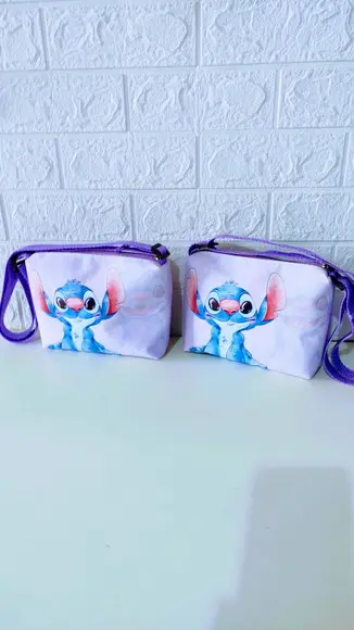 Bolsinha Tira-colo Infantil Stitch com Alça de Ombro