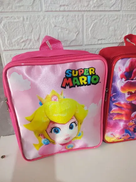 Mochila Quadrada Super Mario e Princesa Peach